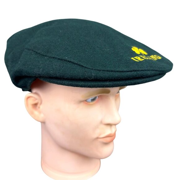 Irish Newsboy Flat Cap Green Hat Traditional Ireland Shamrock Clover Wool - Picture 4 of 11